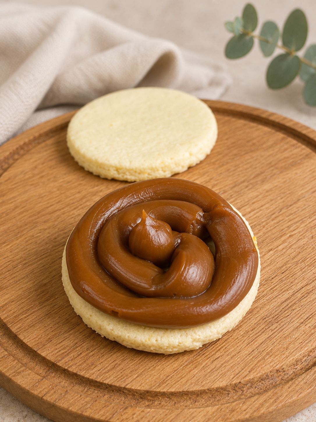 Tapa de alfajor TRANKA con dulce de leche premium
